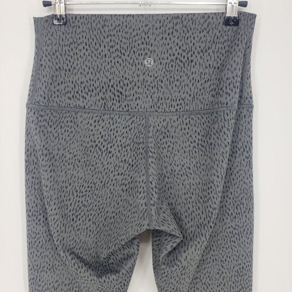 Lululemon Wunder Under Cropped Leggings 6 Luon Roll Down Dottie Dash Slate Gray - Picture 8 of 10